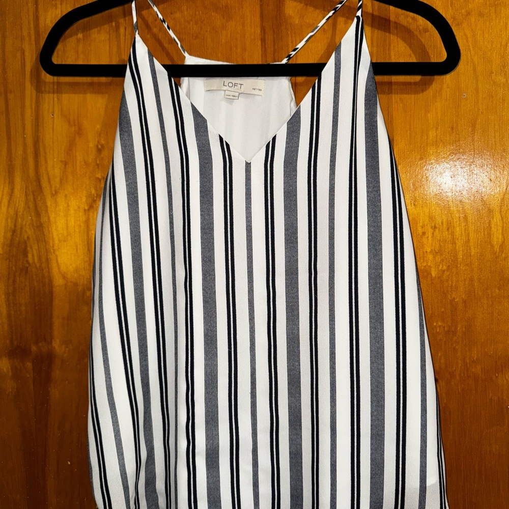 LOFT Black and White Sleeveless Camisole Top